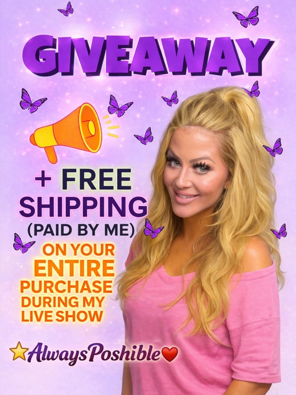 AlwaysPoshible Giveaway + FREE SHIPPING (paid by me) on your ENTIRE Purchase!